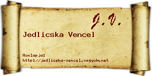 Jedlicska Vencel névjegykártya